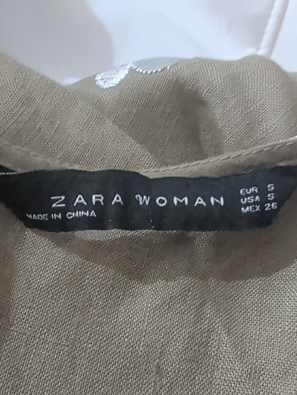Zara Woman Small Olive Green Floral Embroidered Shift Dress Boho - Picture 8 of 8